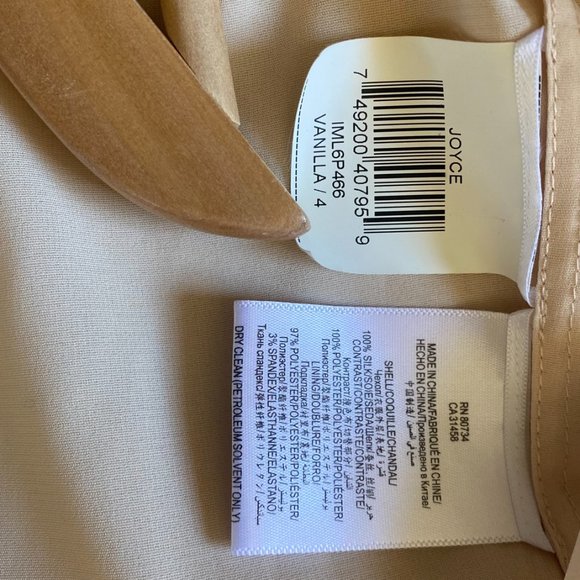 BCBG Silk Dress Vanilla Size 4 - Picture 3 of 8